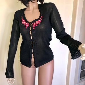Vintage Betsy Johnson Black Cardigan